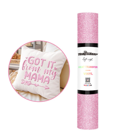 Teckwrap HTV Glitter Puff - Icy Pink