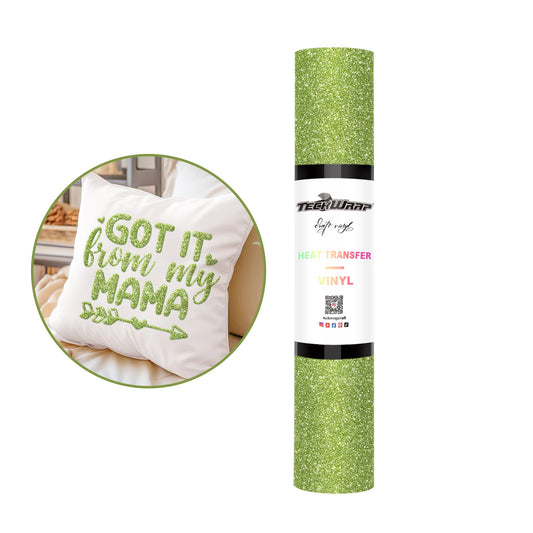 Teckwrap HTV Glitter Puff - Lime Green