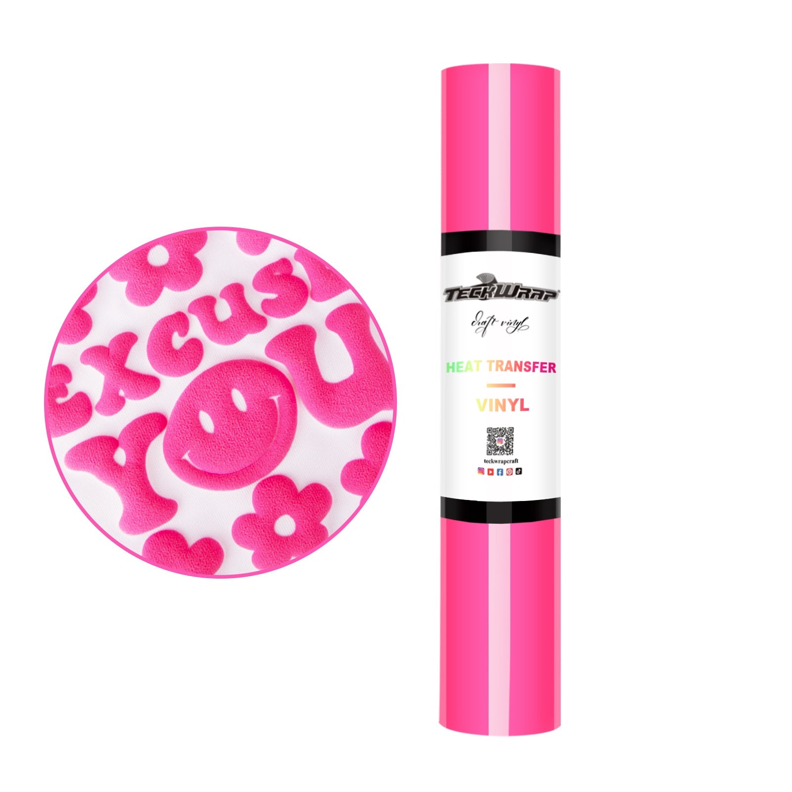 Teckwrap HTV Puff - Neon Pink