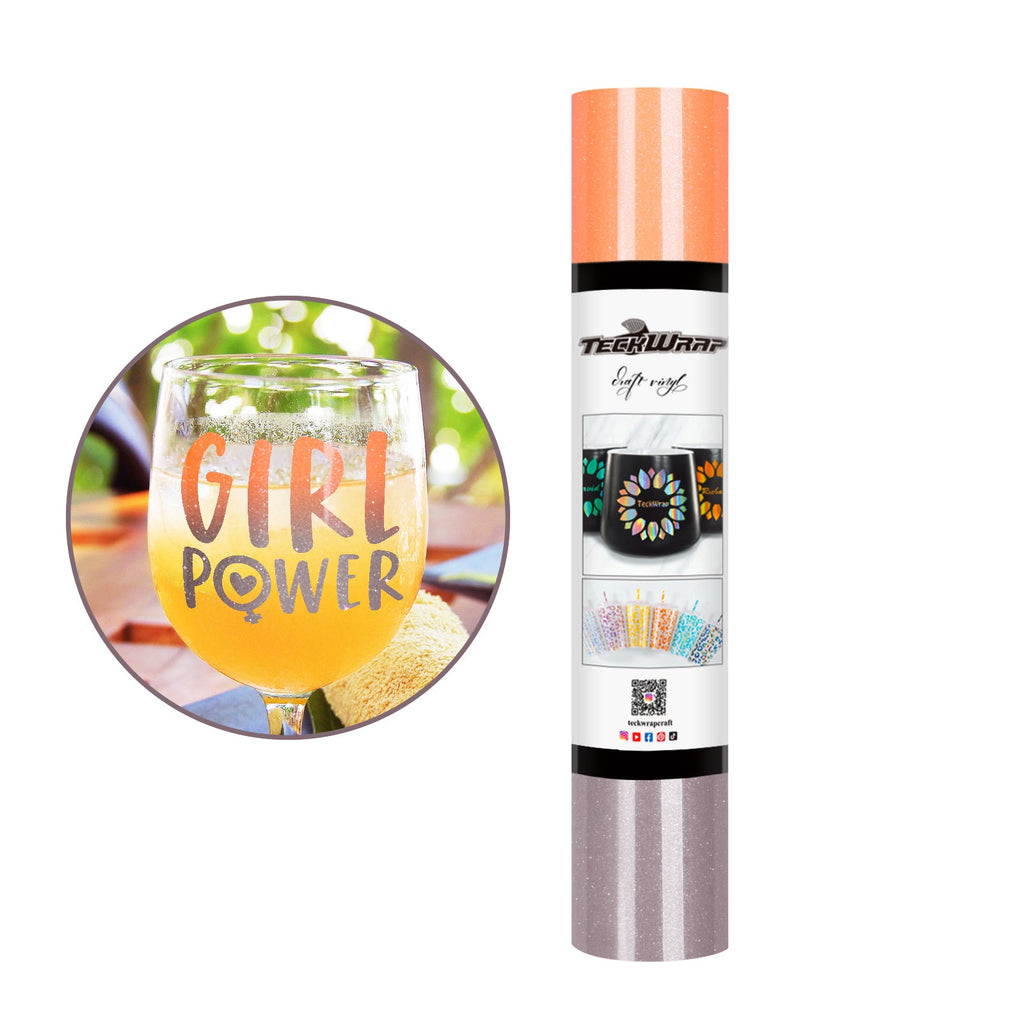 Teckwrap Shimmer Cold Colour Change Craft Vinyl - Neon Orange to Taupe