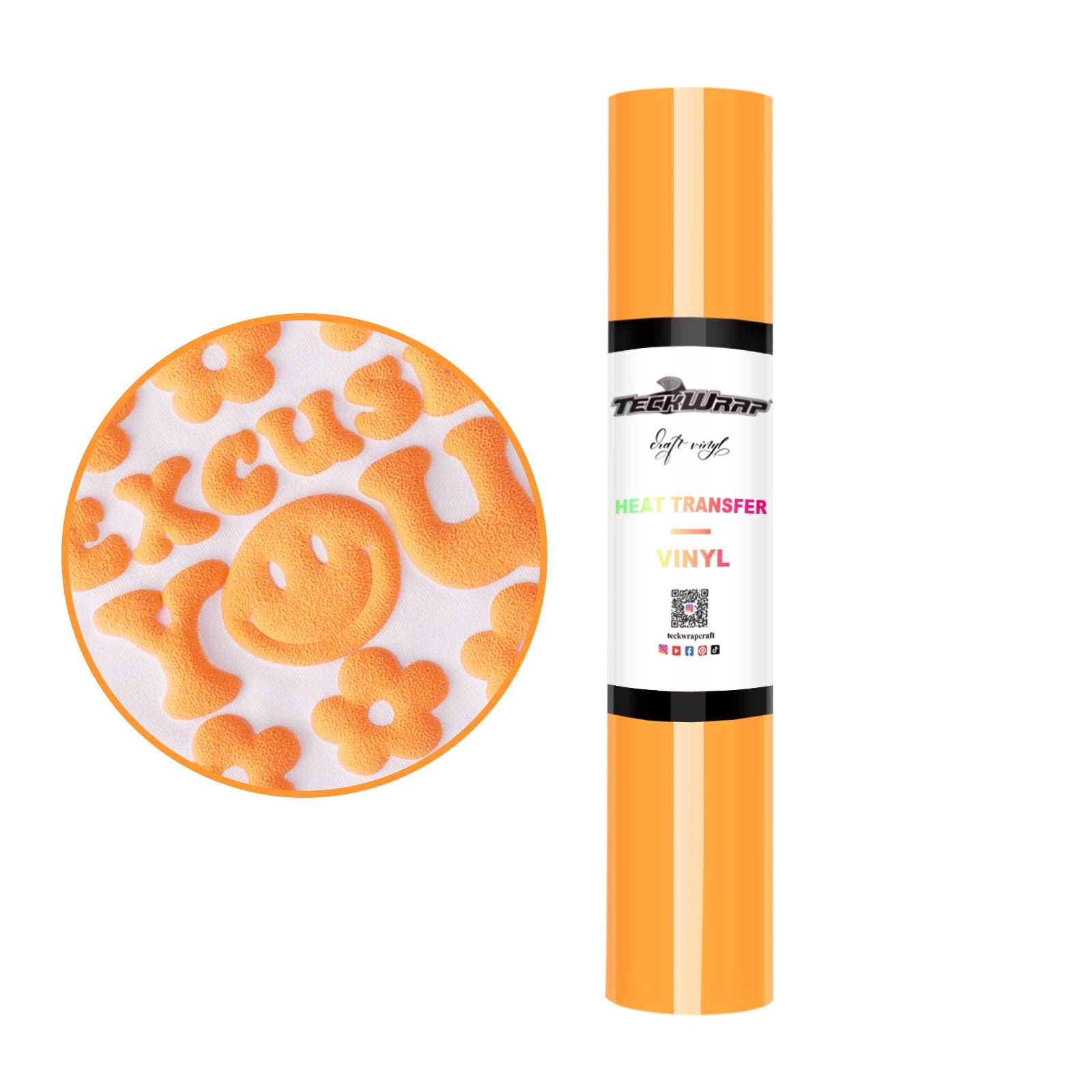 Teckwrap HTV Puff - Pastel Orange