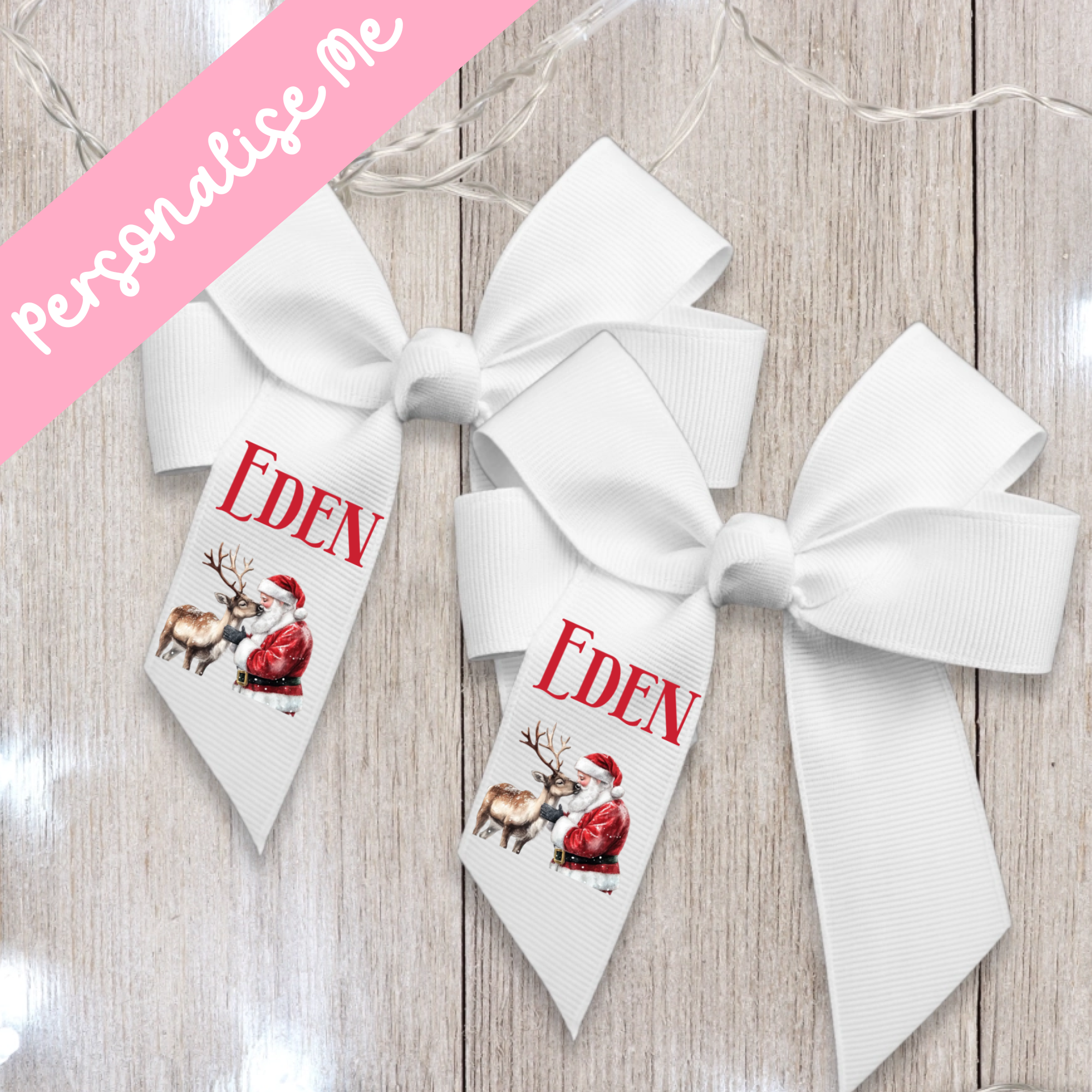 DTF -  Santa Reindeer Hair Bow Decal