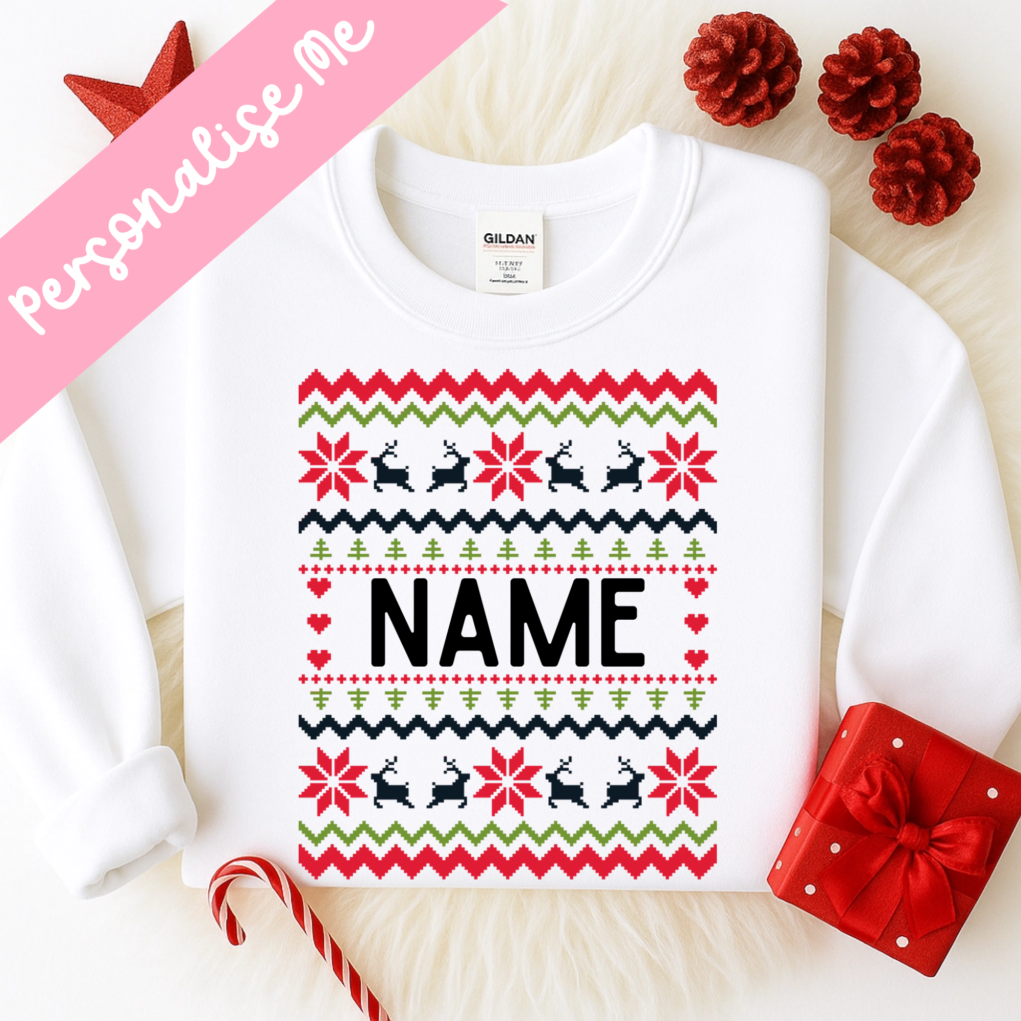 DTF - Ugly Sweater Red, Black and Green
