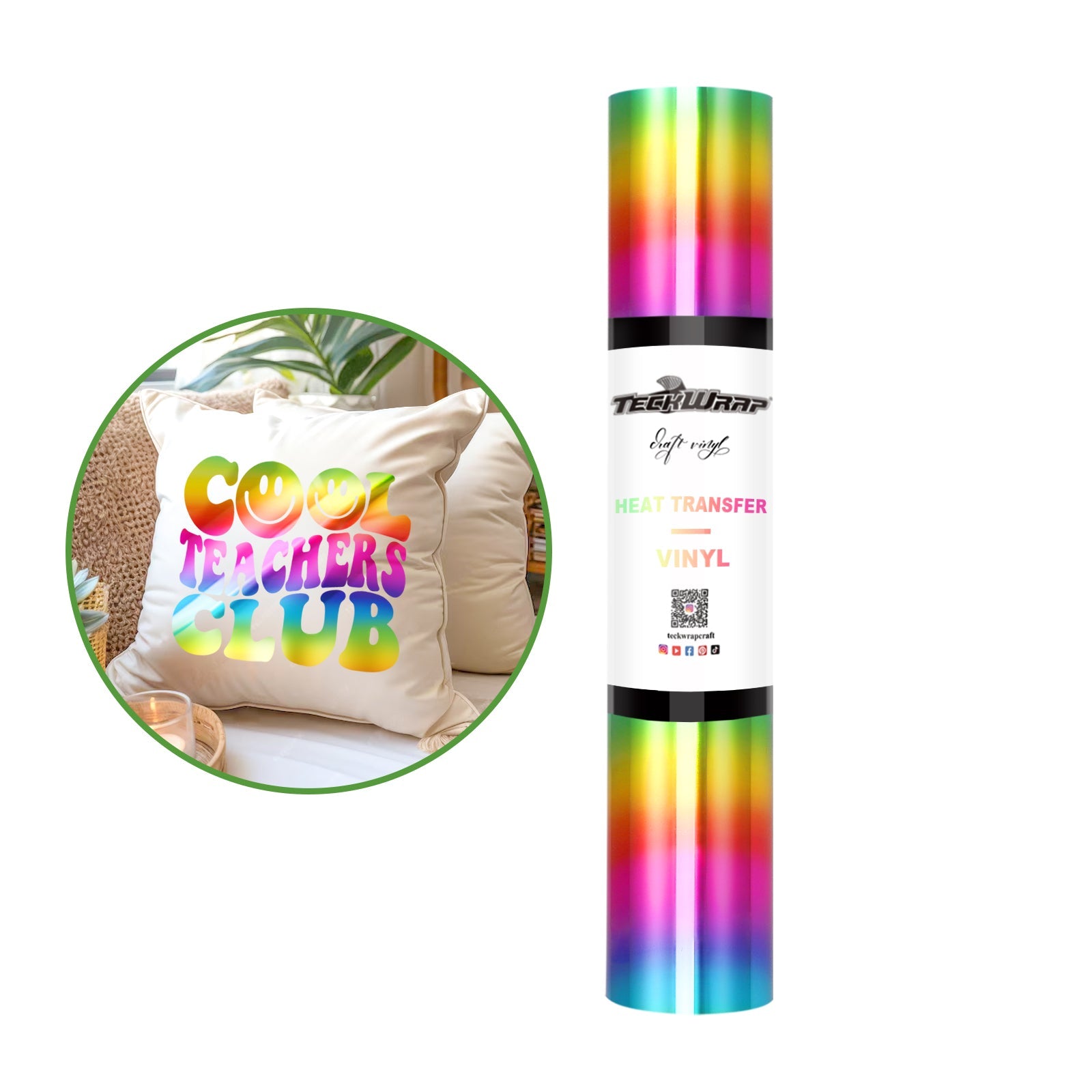 Teckwrap HTV Metallic Chrome - Rainbow Stripe