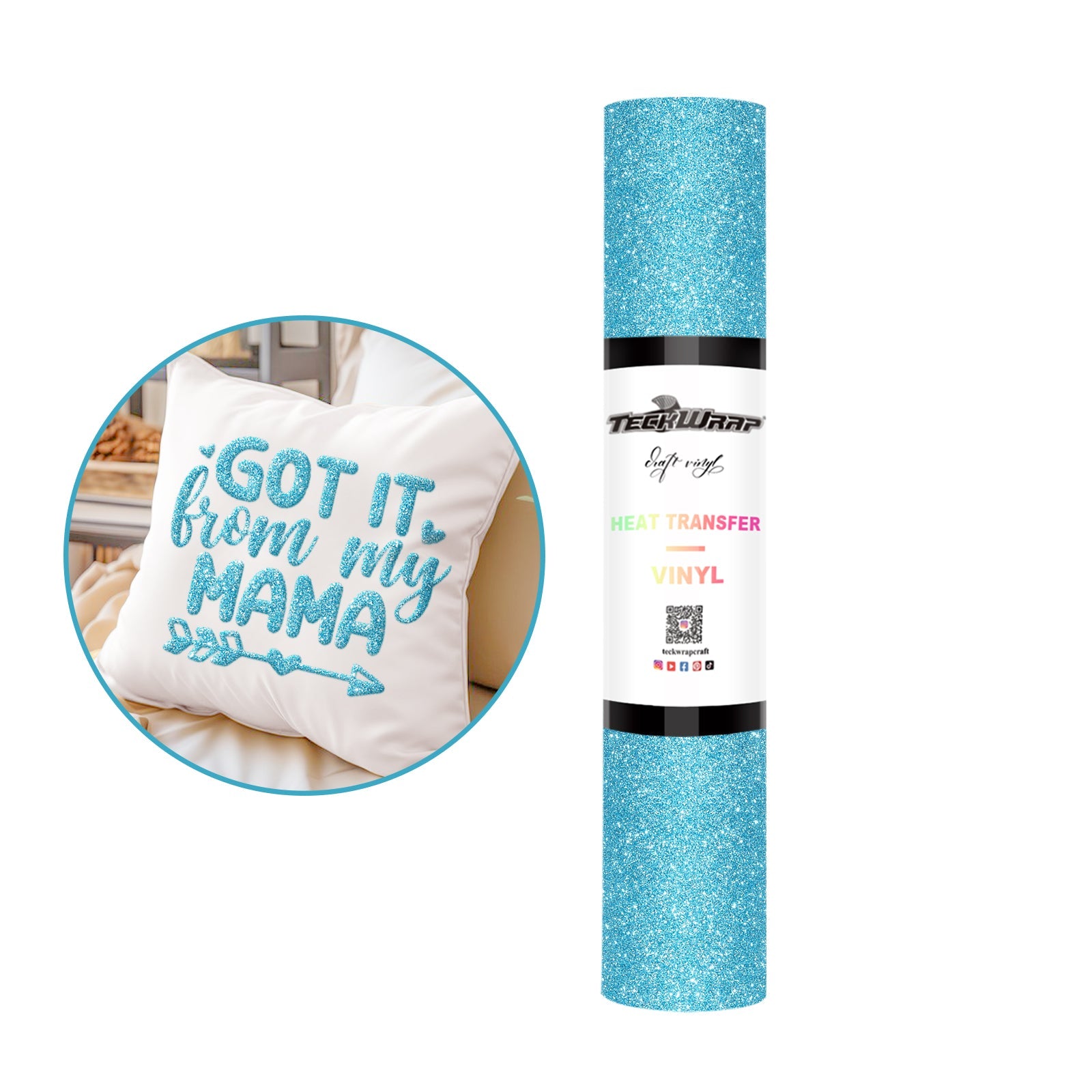 Teckwrap HTV Glitter Puff - Romantic Blue