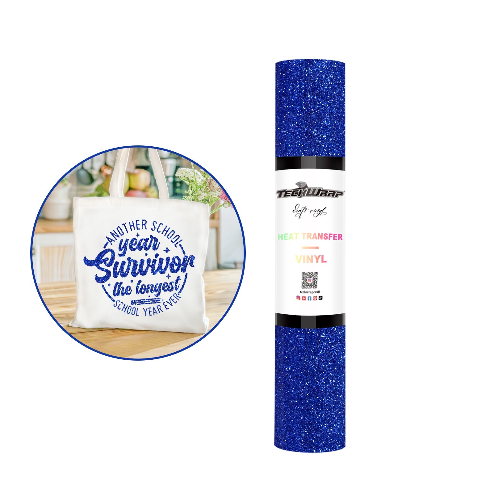 Teckwrap HTV - Fancy Glitter Royal Blue