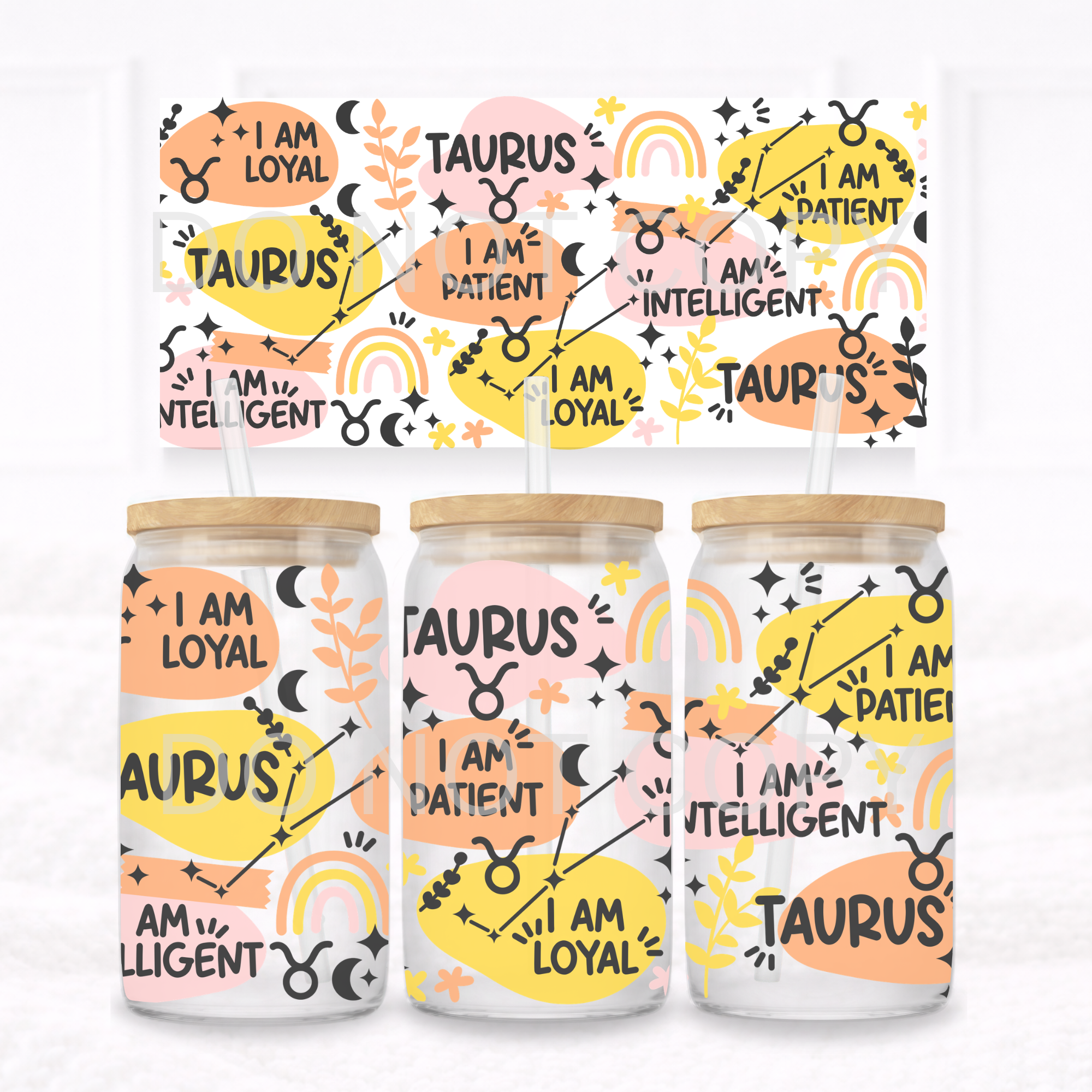 UVDTF - Can glass wrap Pink and Orange Star Signs