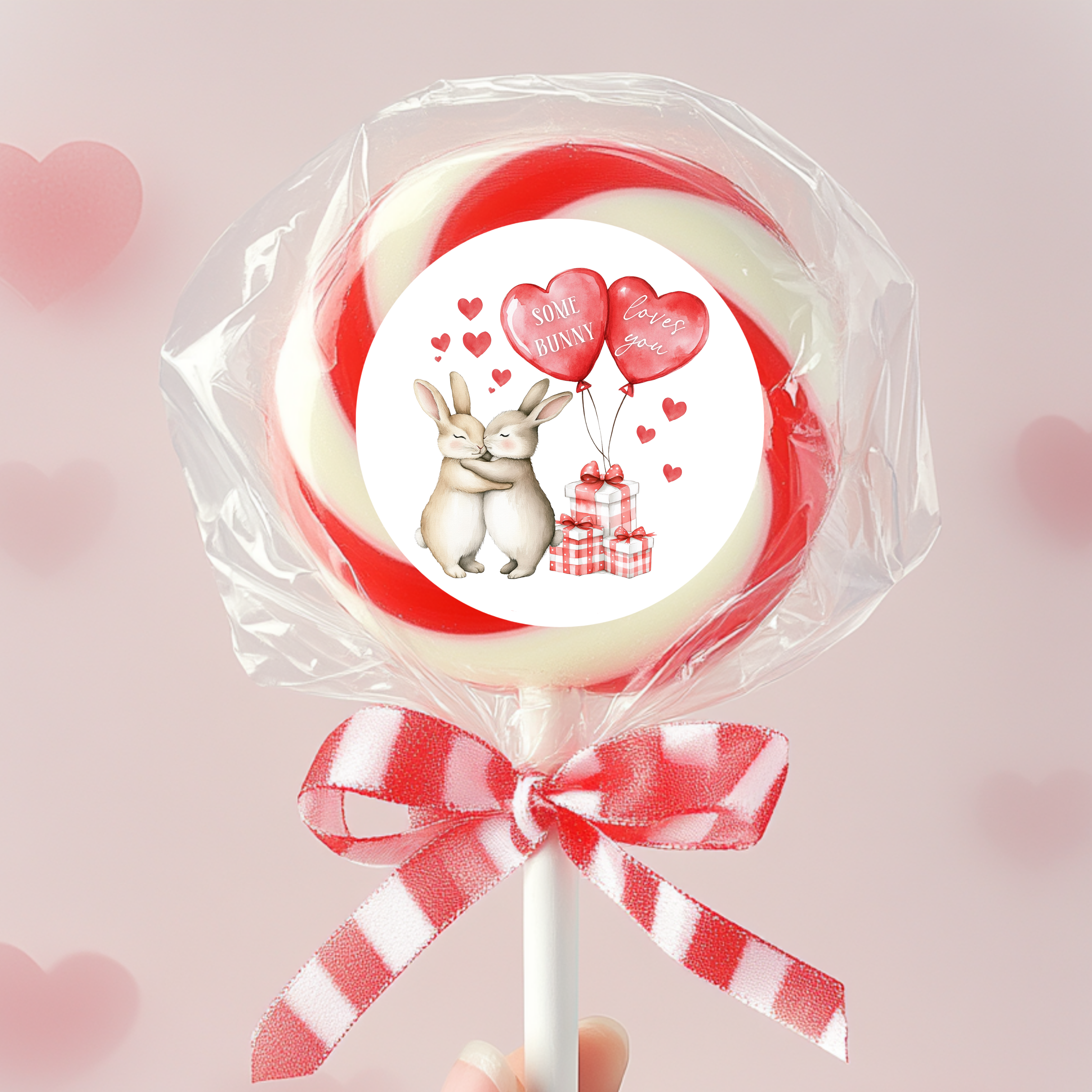 Some Bunny Loves You Lollipop Decal (4 PACK)
