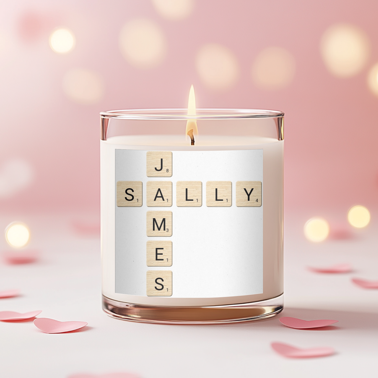 Scrabble Candle Label