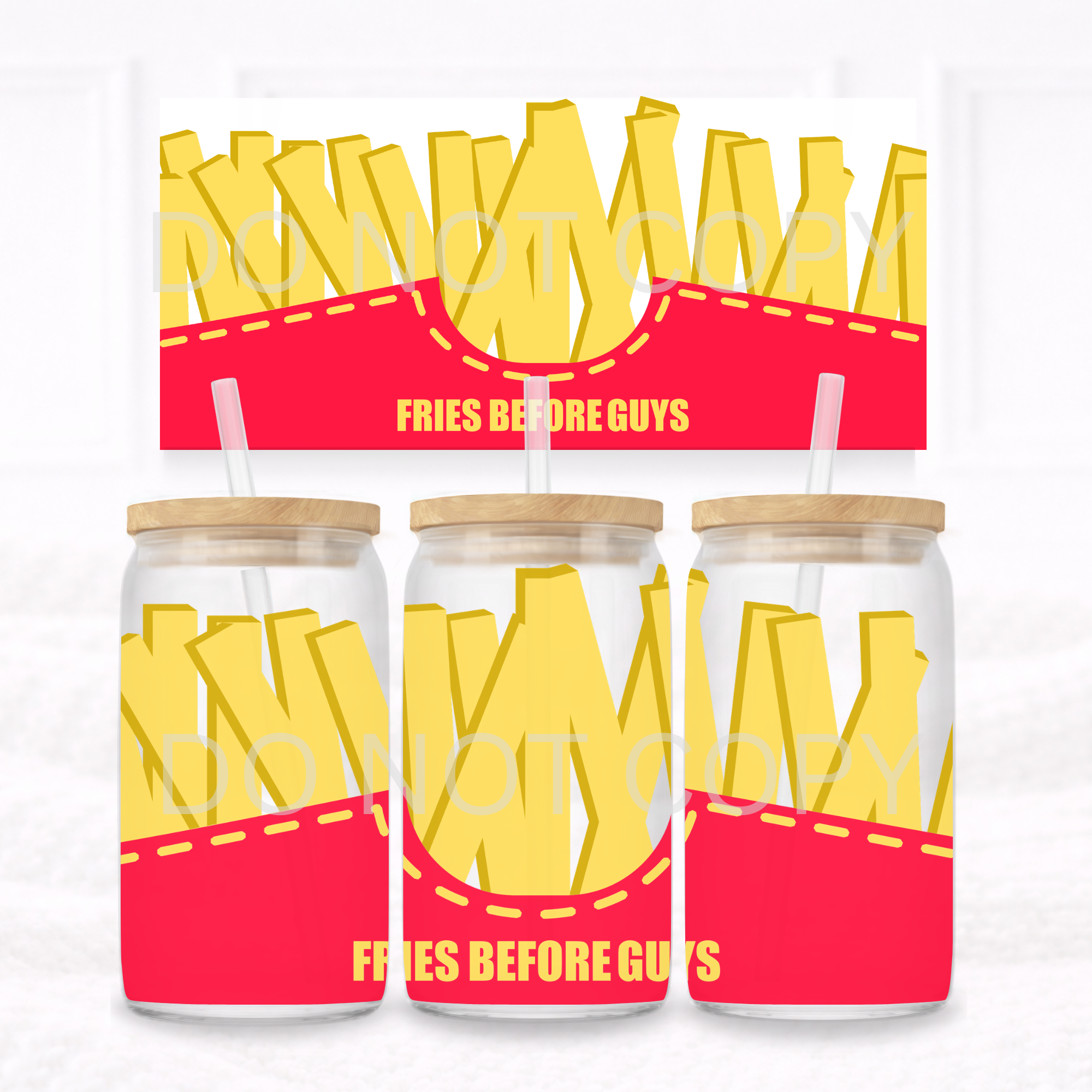UVDTF - Can glass wrap Fries Before Guys