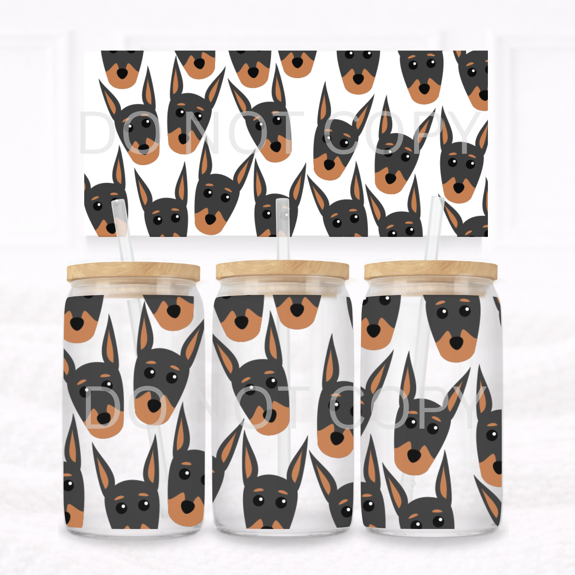 UVDTF - Can glass wrap Doberman