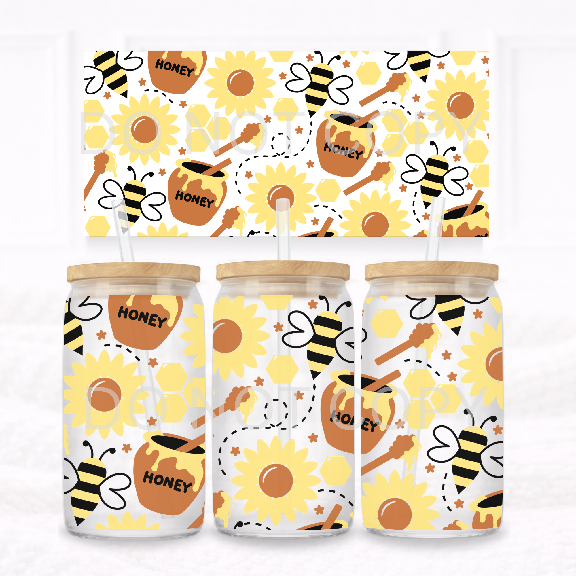 UVDTF - Can glass wrap Honey Bee