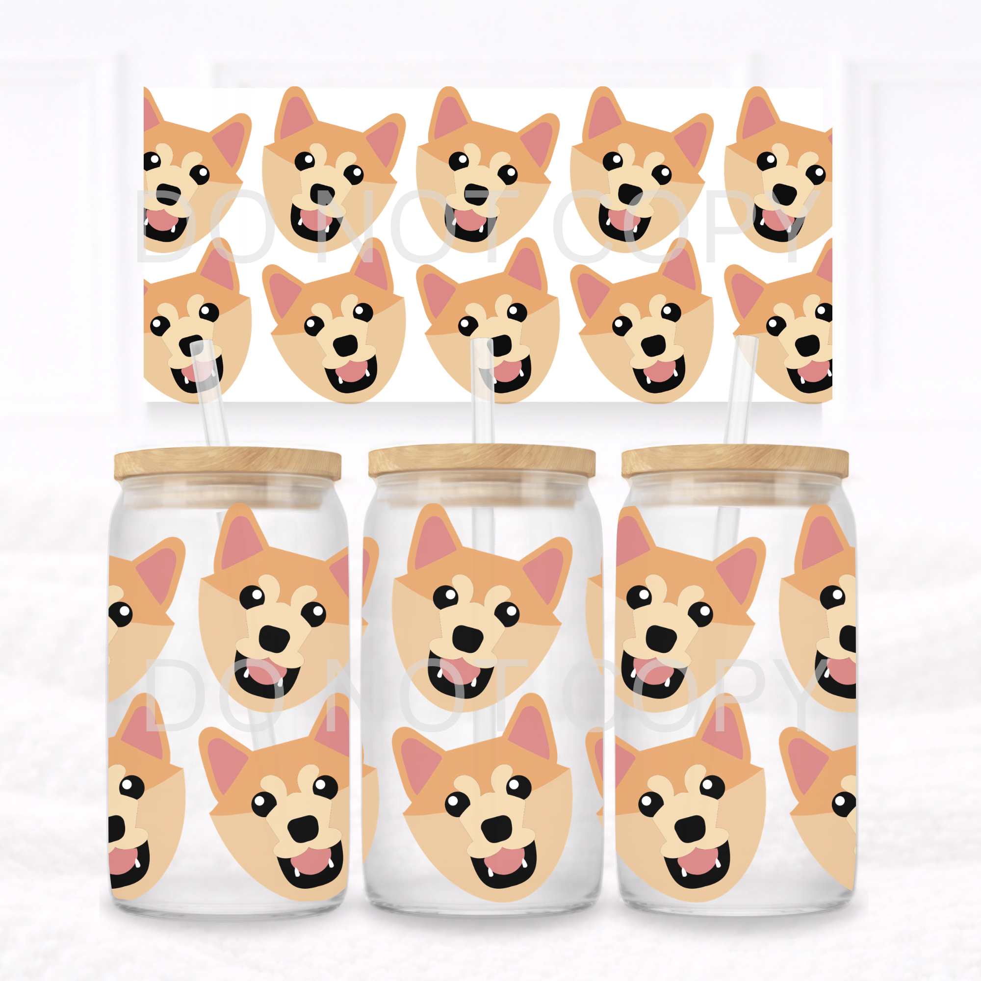 UVDTF - Can glass wrap Shiba Inu