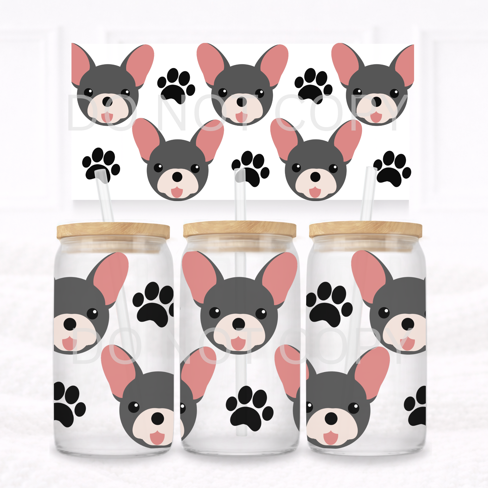 UVDTF - Can glass wrap Frenchie