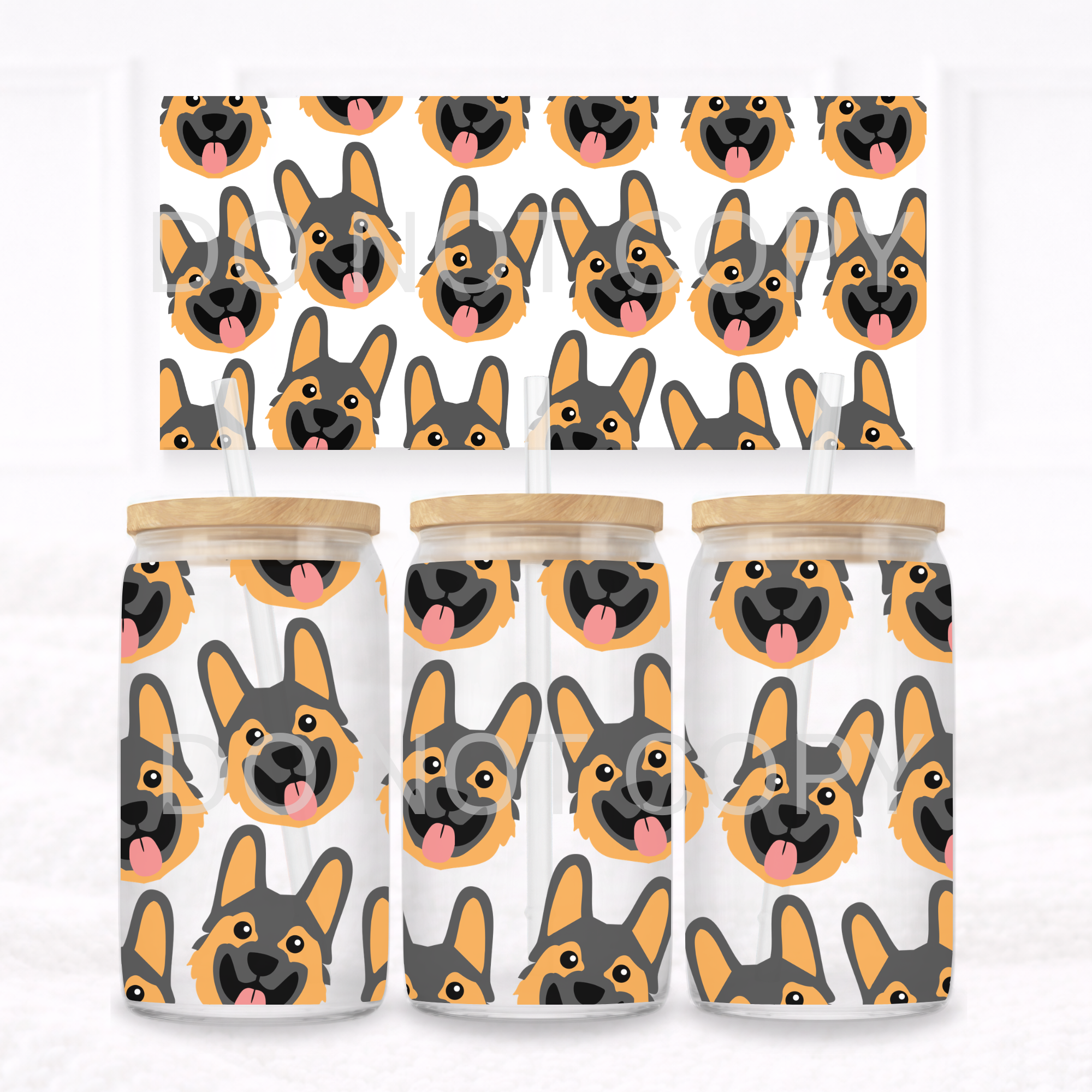 UVDTF - Can glass wrap German Shephard