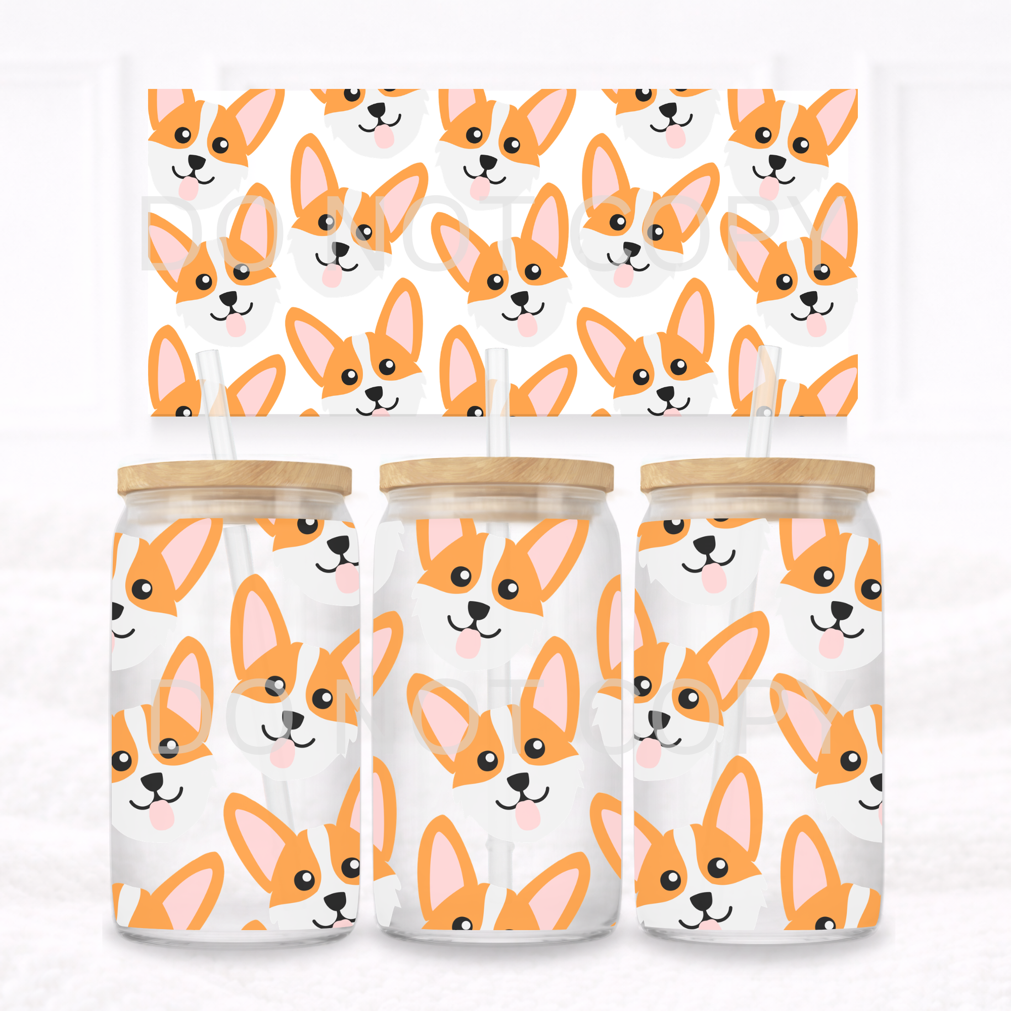 UVDTF - Can glass wrap Corgi