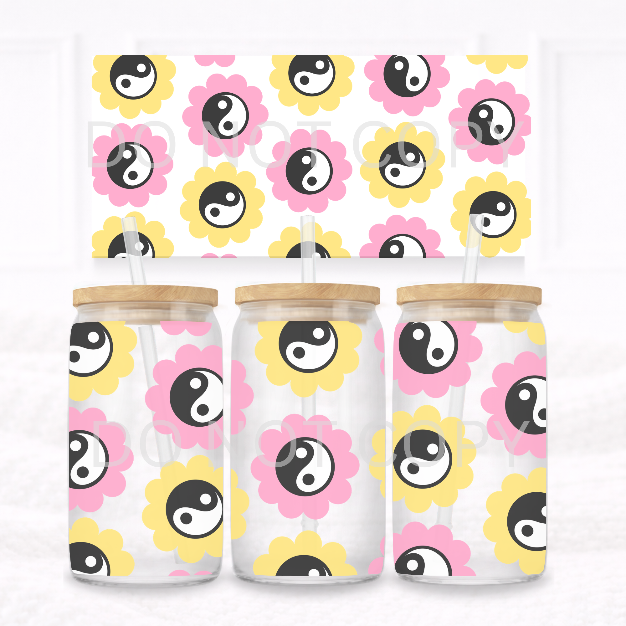 UVDTF - Can glass wrap Ying Yang