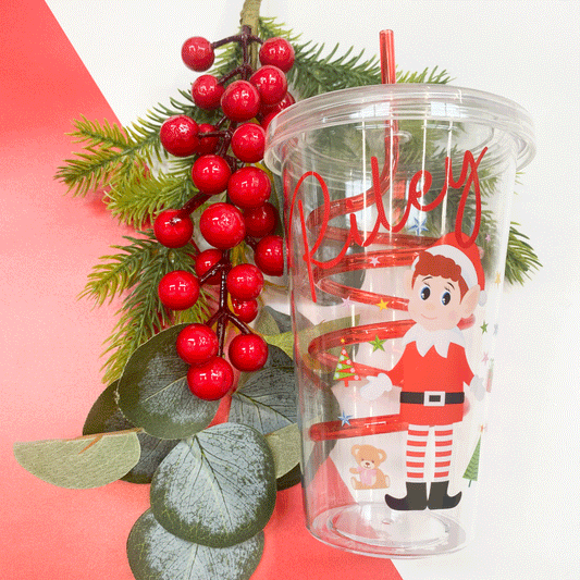 Elf Swirly Straw Cup - Full Elf