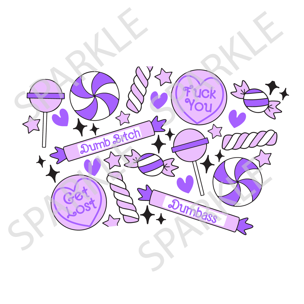 Sweary Candy Purple 24oz Wrap