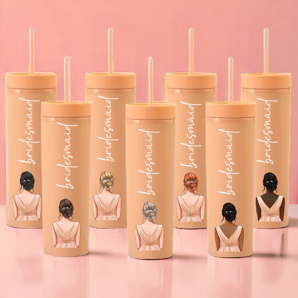 Peach Dress Bridesmaid Decal