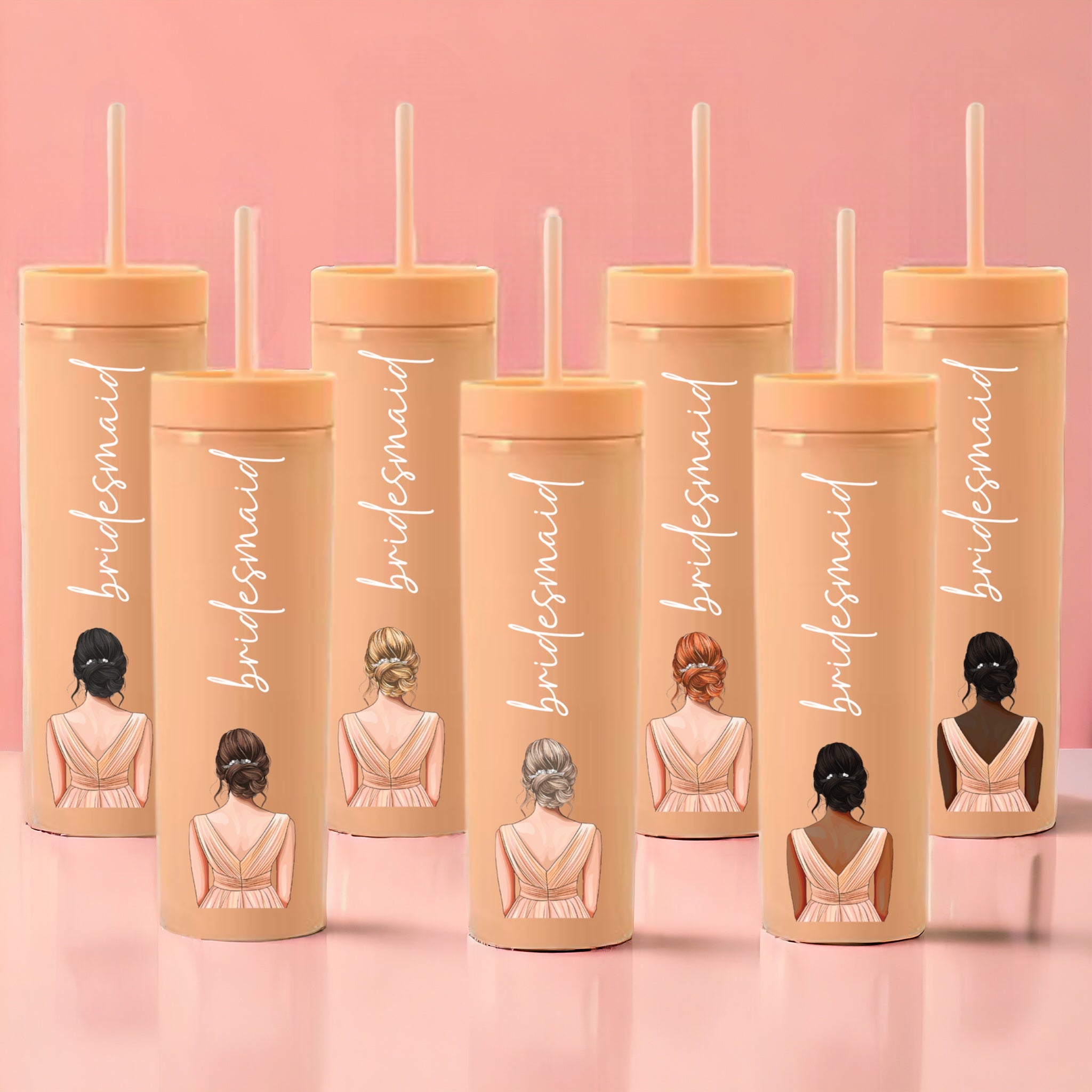 Peach Dress Bridesmaid Decal