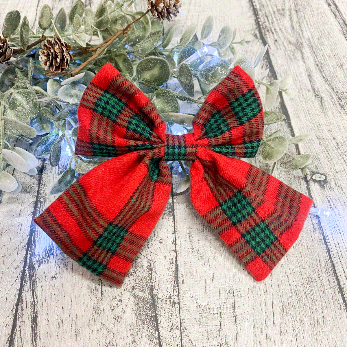 Red Tartan - Hair Bow Clip