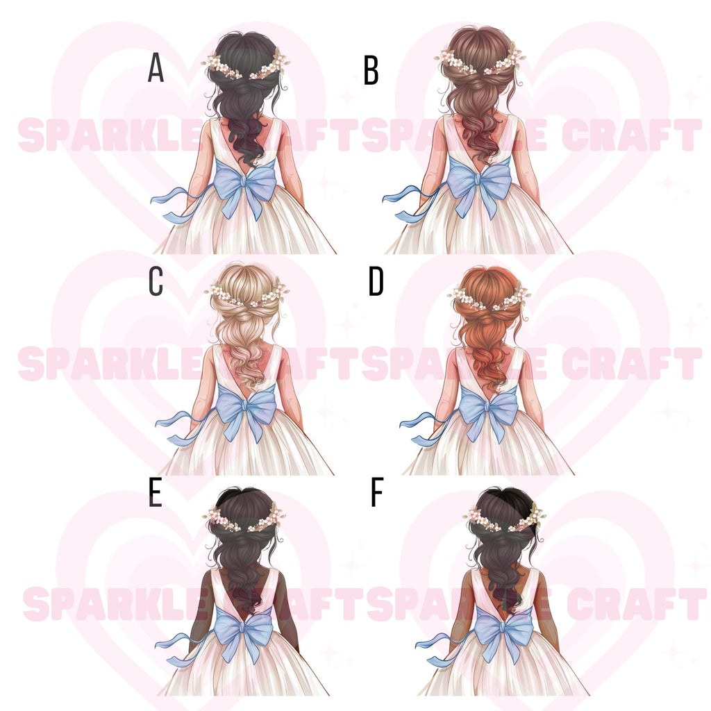 Blue Bow - Flower Girl Decal