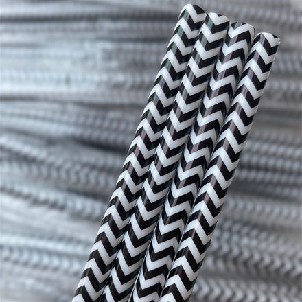 Black & White Chevron Straw