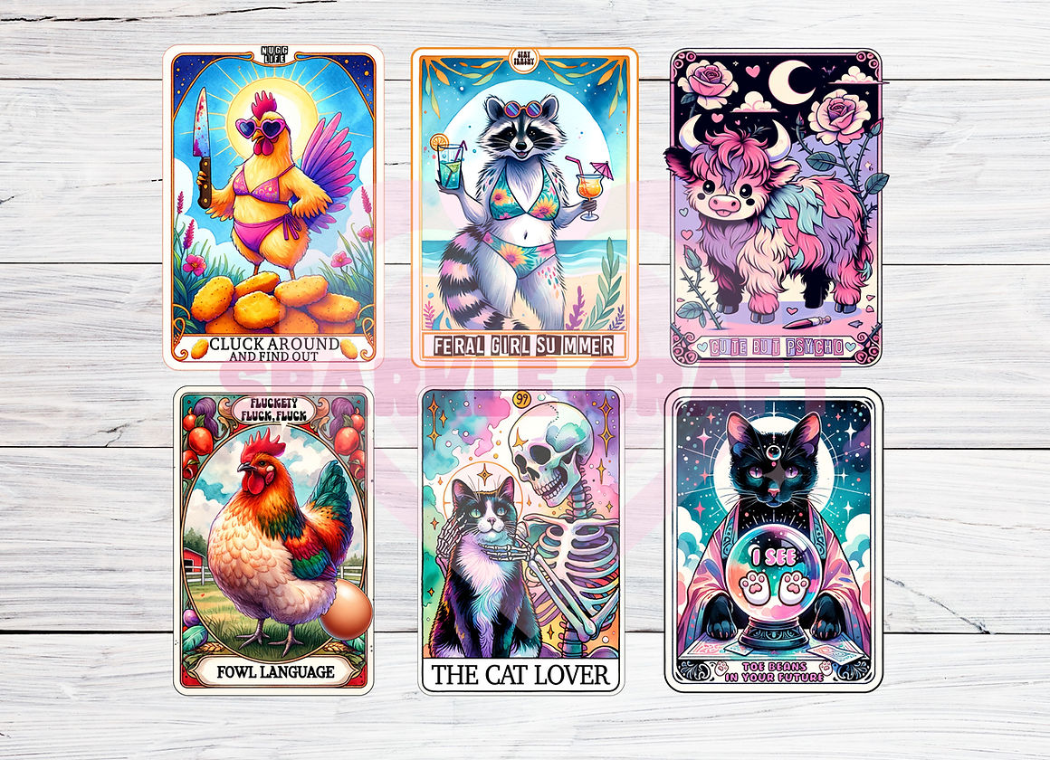 Bright Animal Tarot Cards Decals