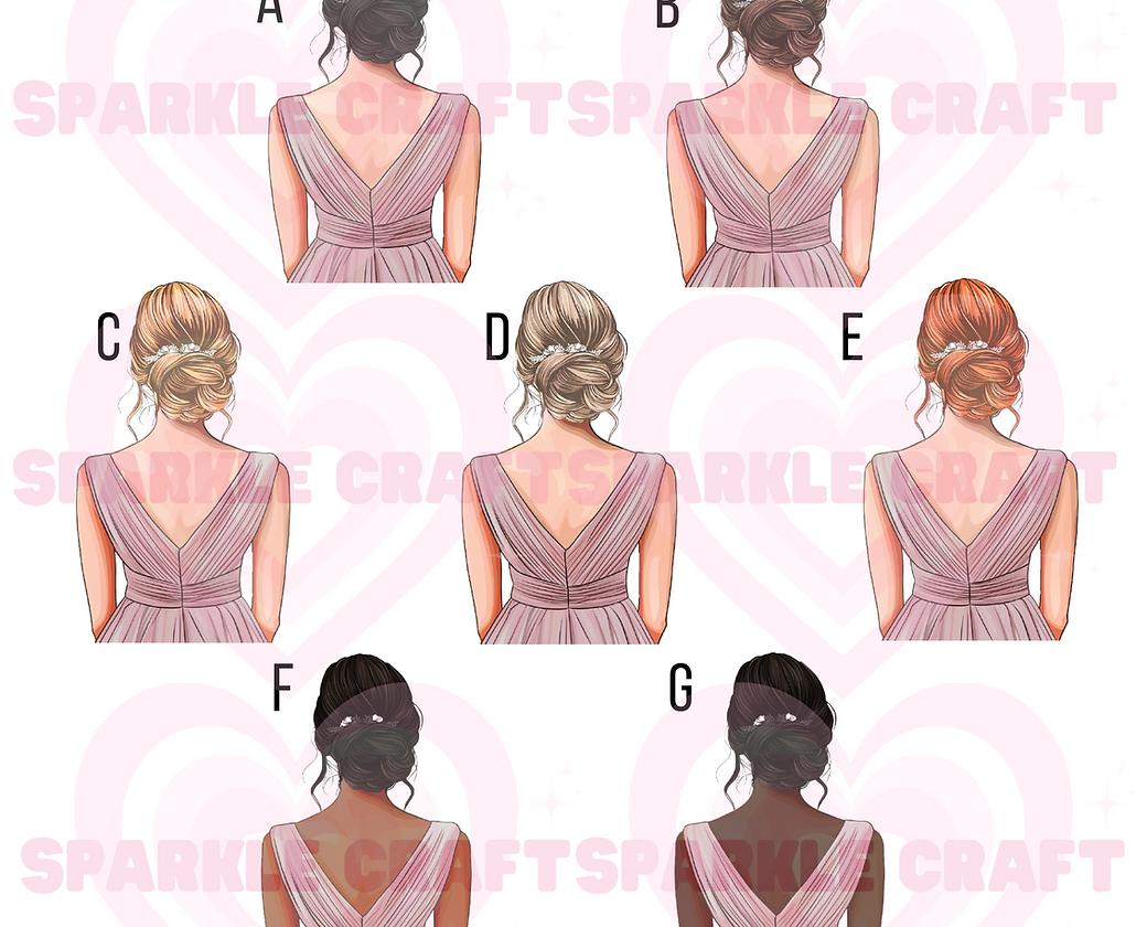 LARGE Dusky Rose Dress Bridesmaid Decal