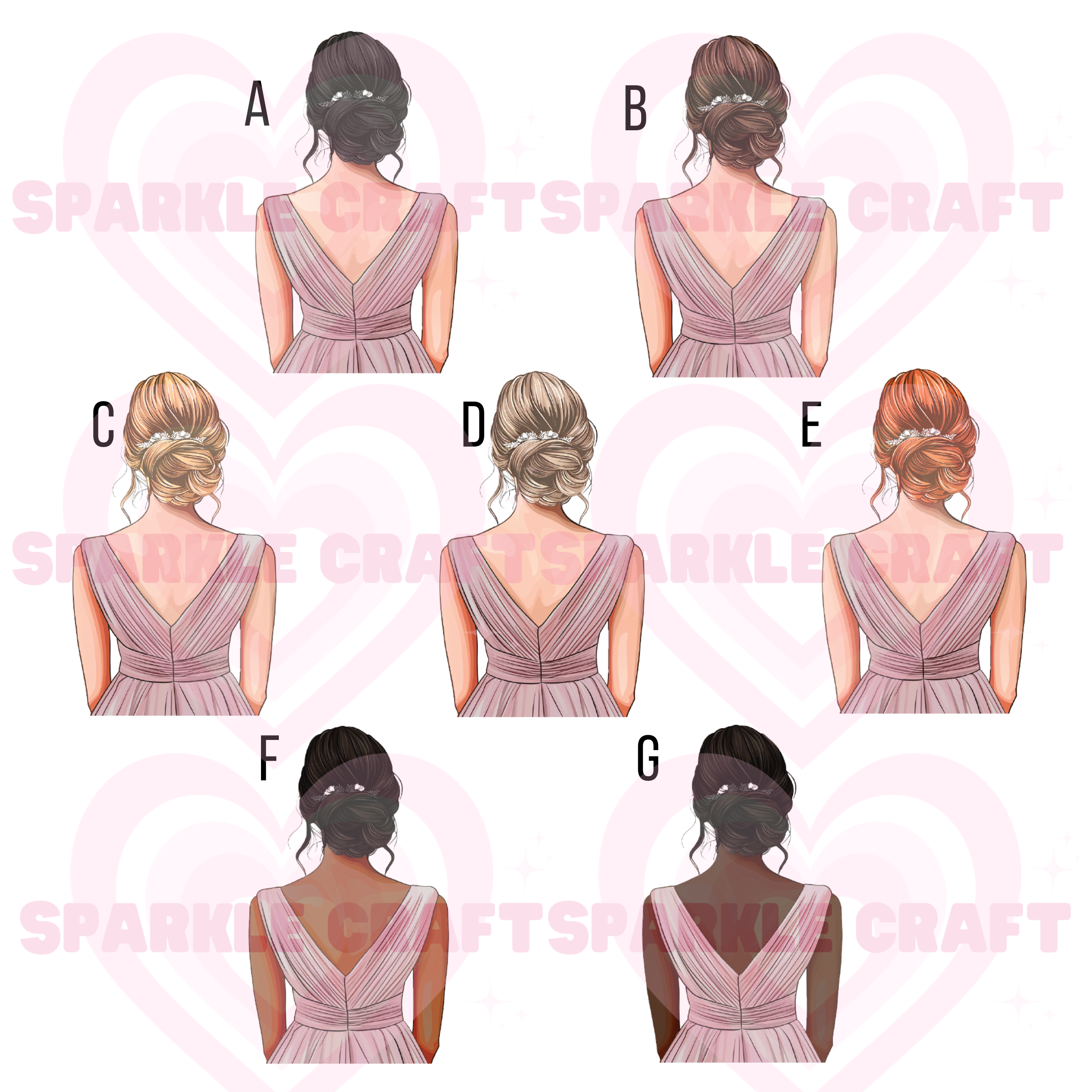 Dusky Rose Dress Bridesmaid Decal