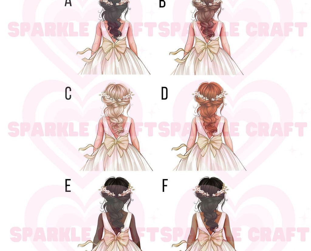 LARGE Champagne Bow - Flower Girl Decal