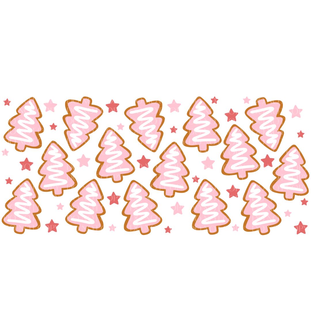 UVDTF - 16oz Pink Cookie Christmas Tree