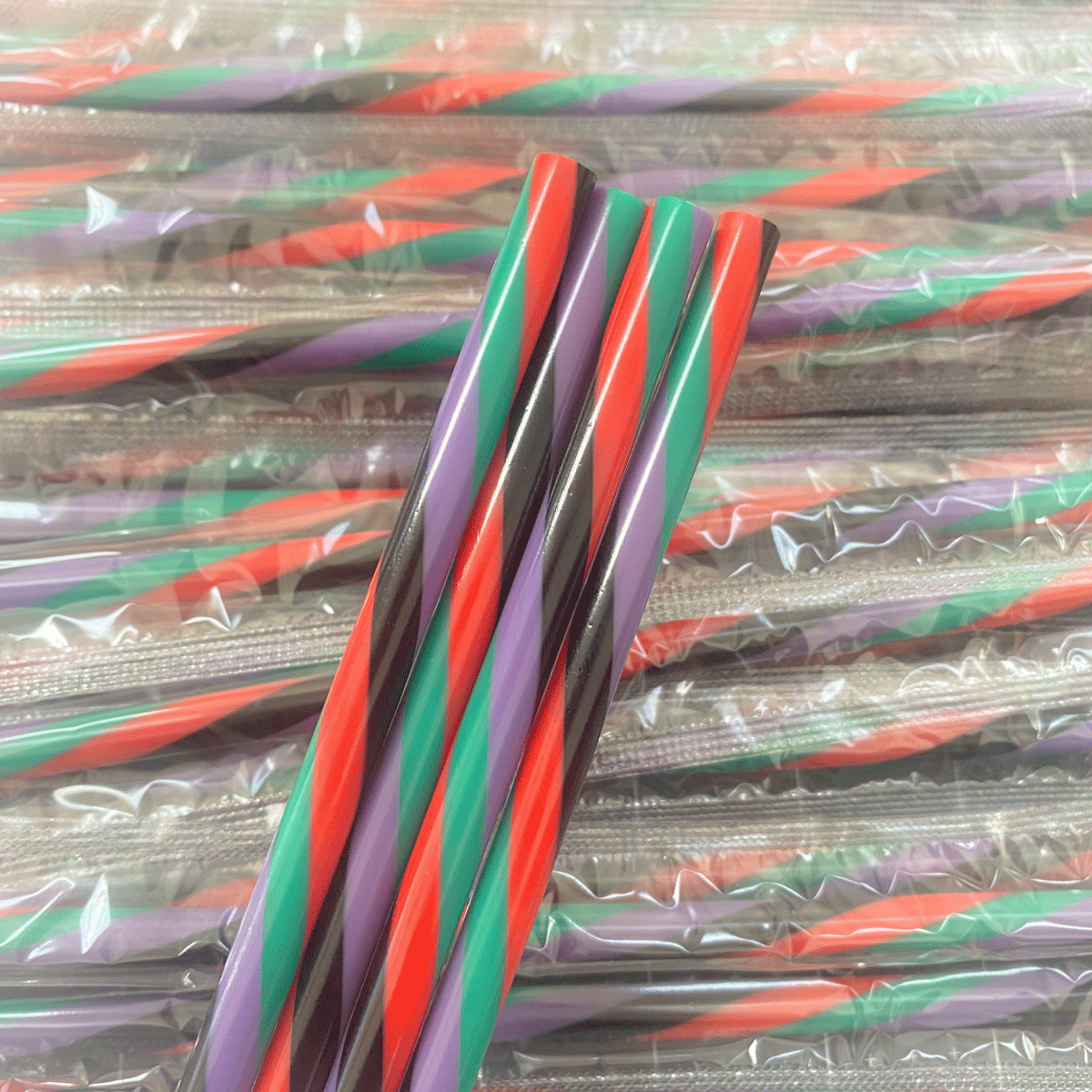 Red Purple Green Straw