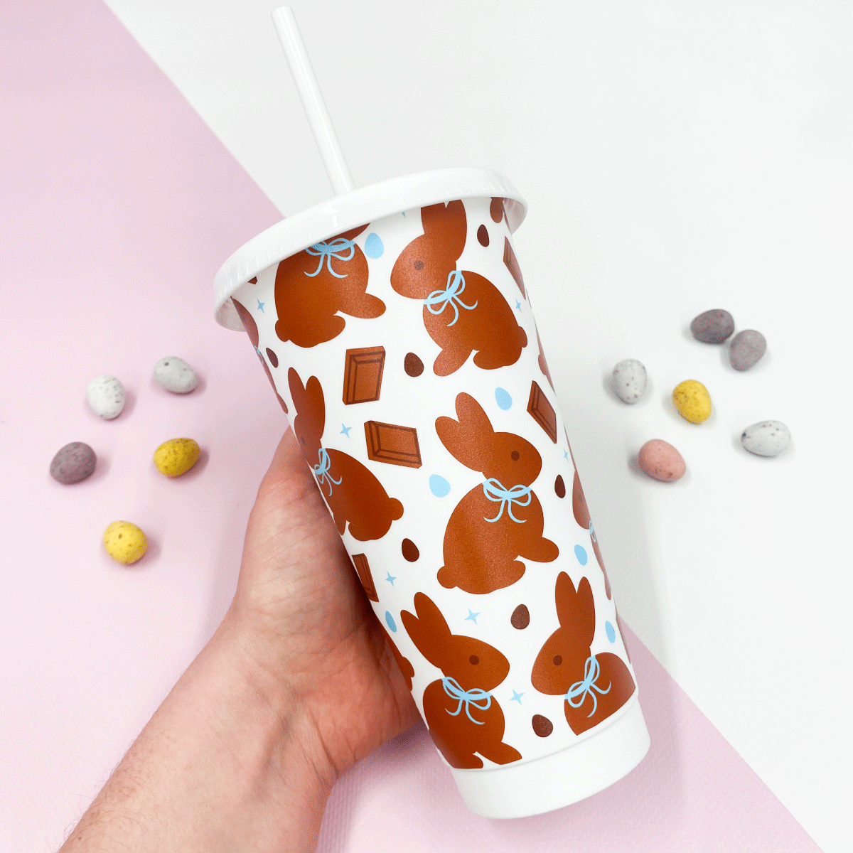 Blue Chocolate Bunnies  Coldcup Wrap