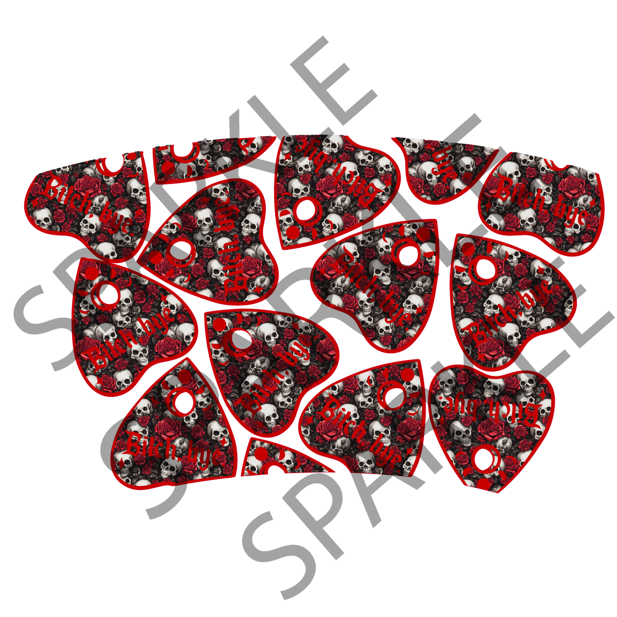 Ouiji Skulls Red 24oz Wrap