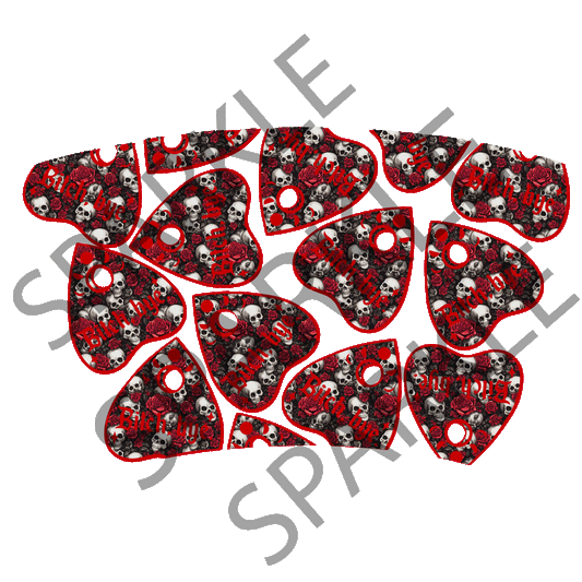 Ouiji Skulls Red 24oz Wrap