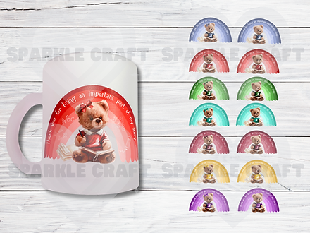 Rainbow School Girl Bear -  Decal