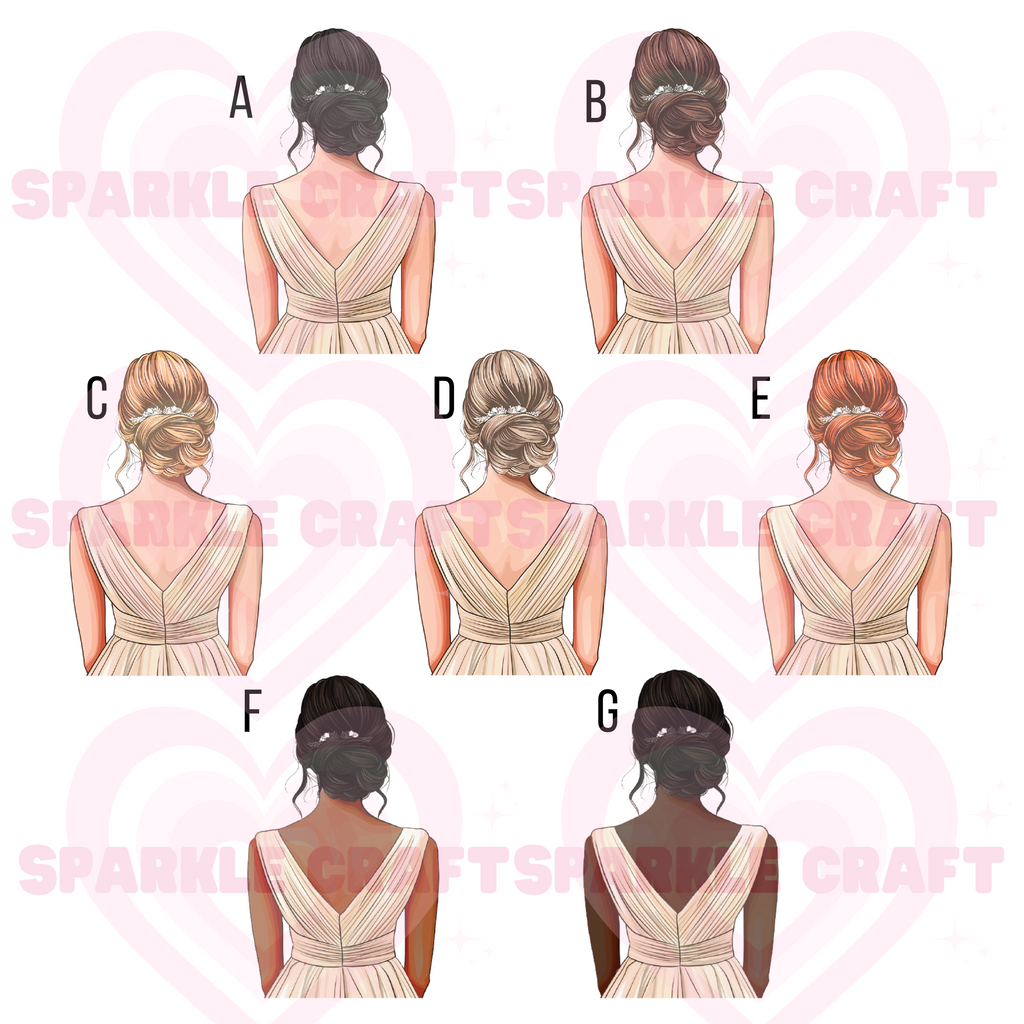 Champagne Dress Bridesmaid Decal