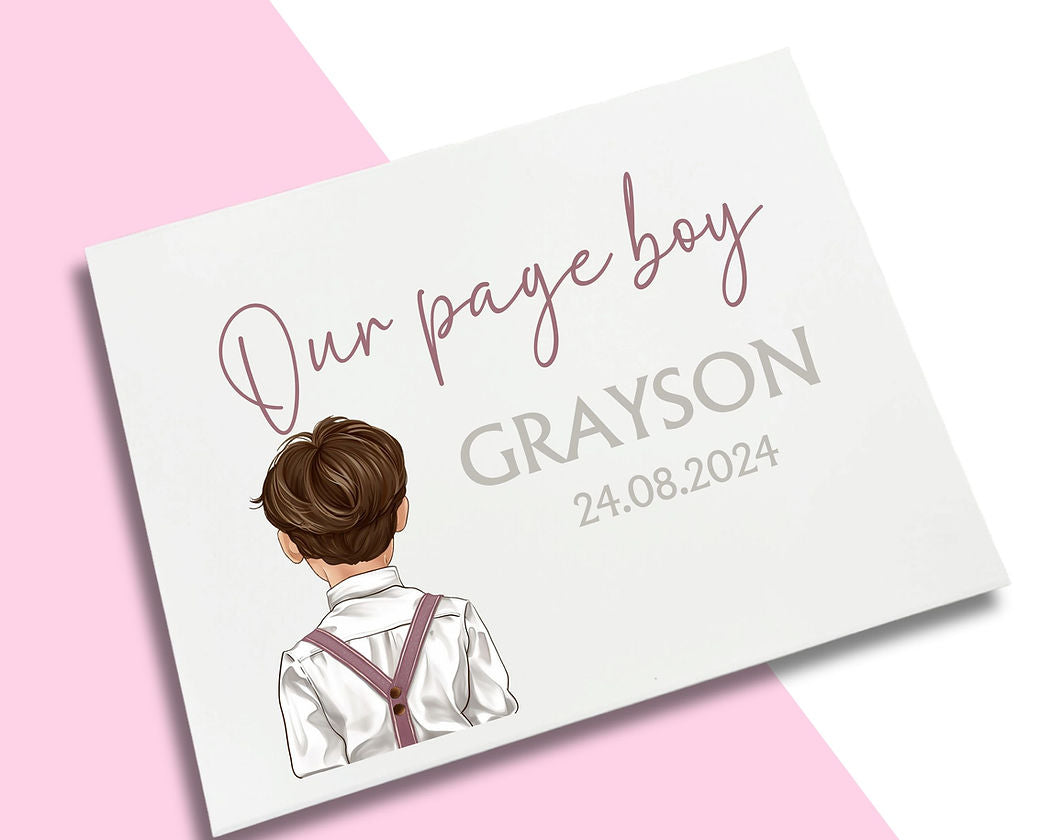 LARGE Dusky Rose Braces - Page Boy Decal