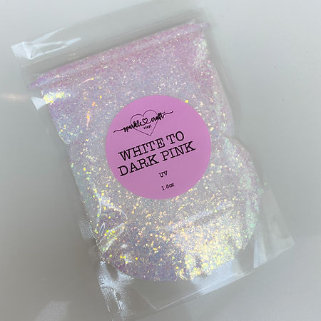 White to Dark Pink - UV Chunky Glitter Mix
