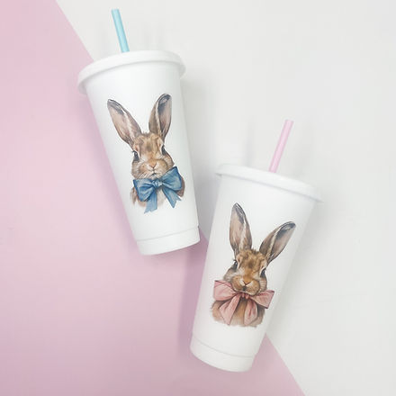 UVDTF - Blue Bow Bunny Decal