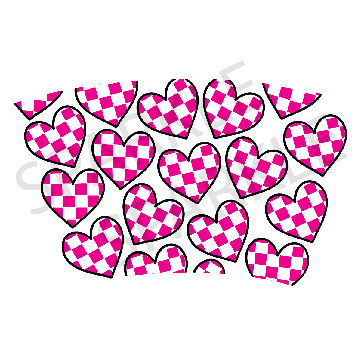 Hot Pink Hearts 24oz Wrap