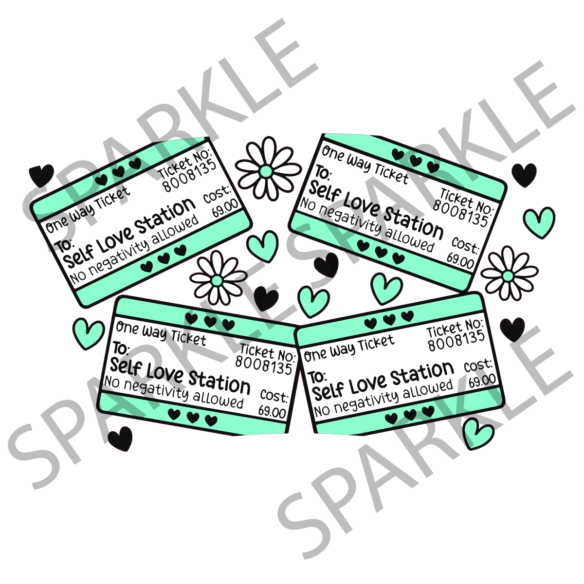 Self Love Ticket Mint 24oz Wrap