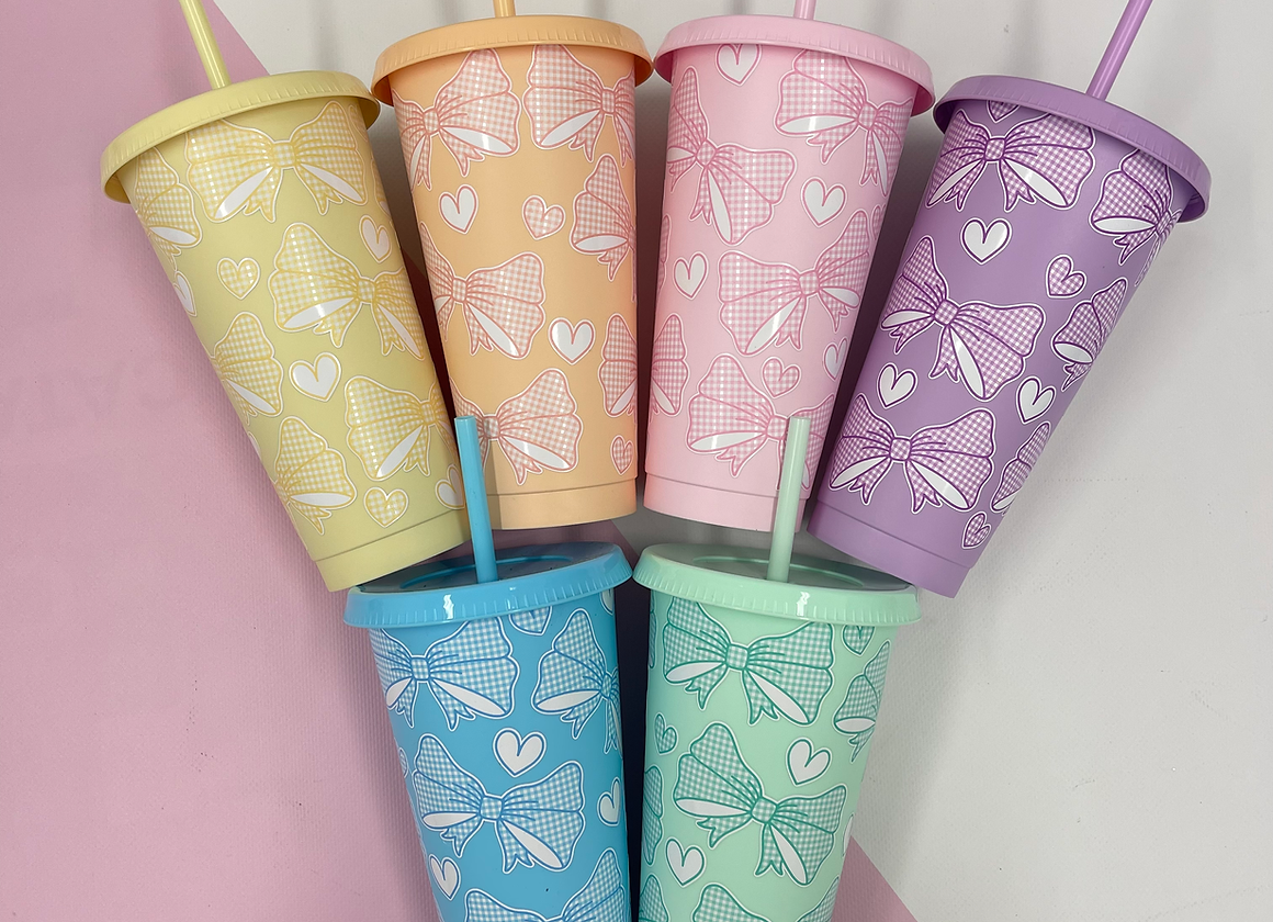 Ice Blue Bow Coldcup Wrap