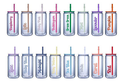 Snowglobe Plastic Libby Can with Coloured Lids (DoubleWalled)
