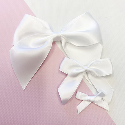 Satin Bow - White