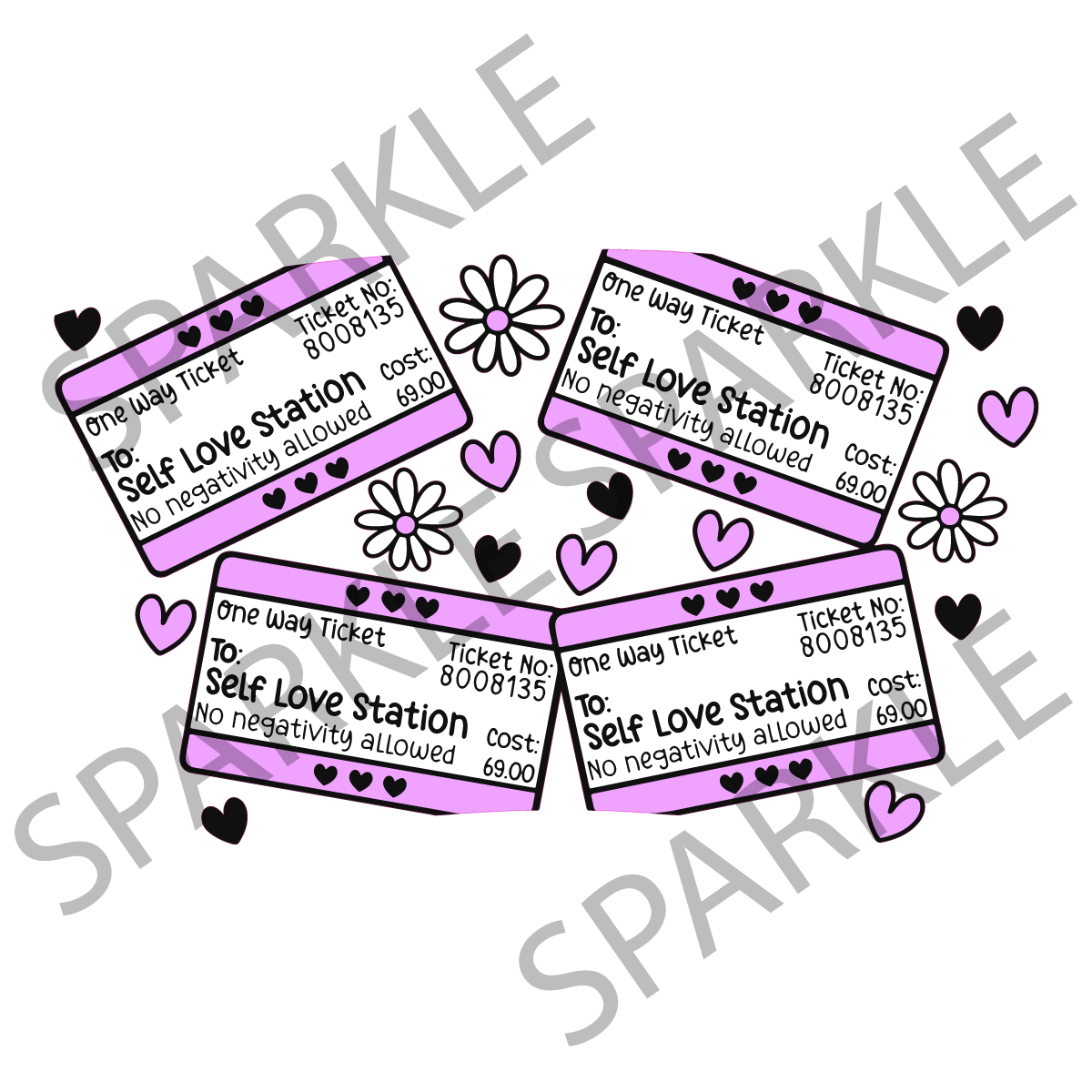 Self Love Ticket Lilac 24oz Wrap