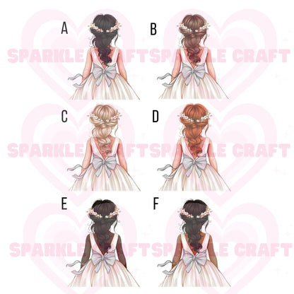 Silver Bow - Flower Girl Decal