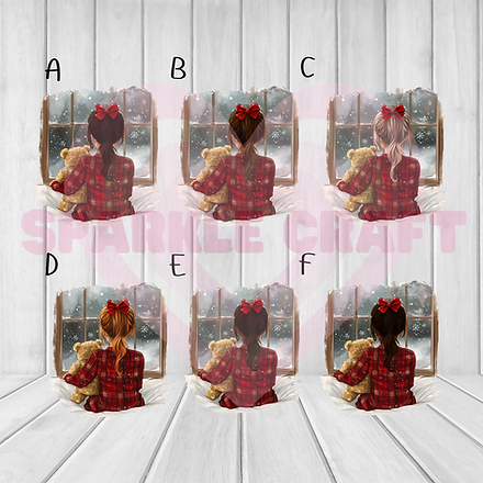Christmas Window Girl Decal